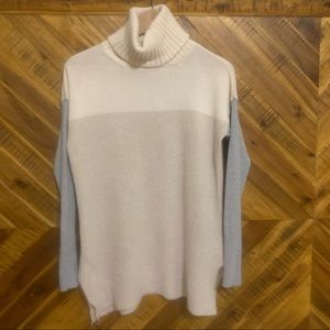 Ann Taylor cashmere colorblock turtleneck